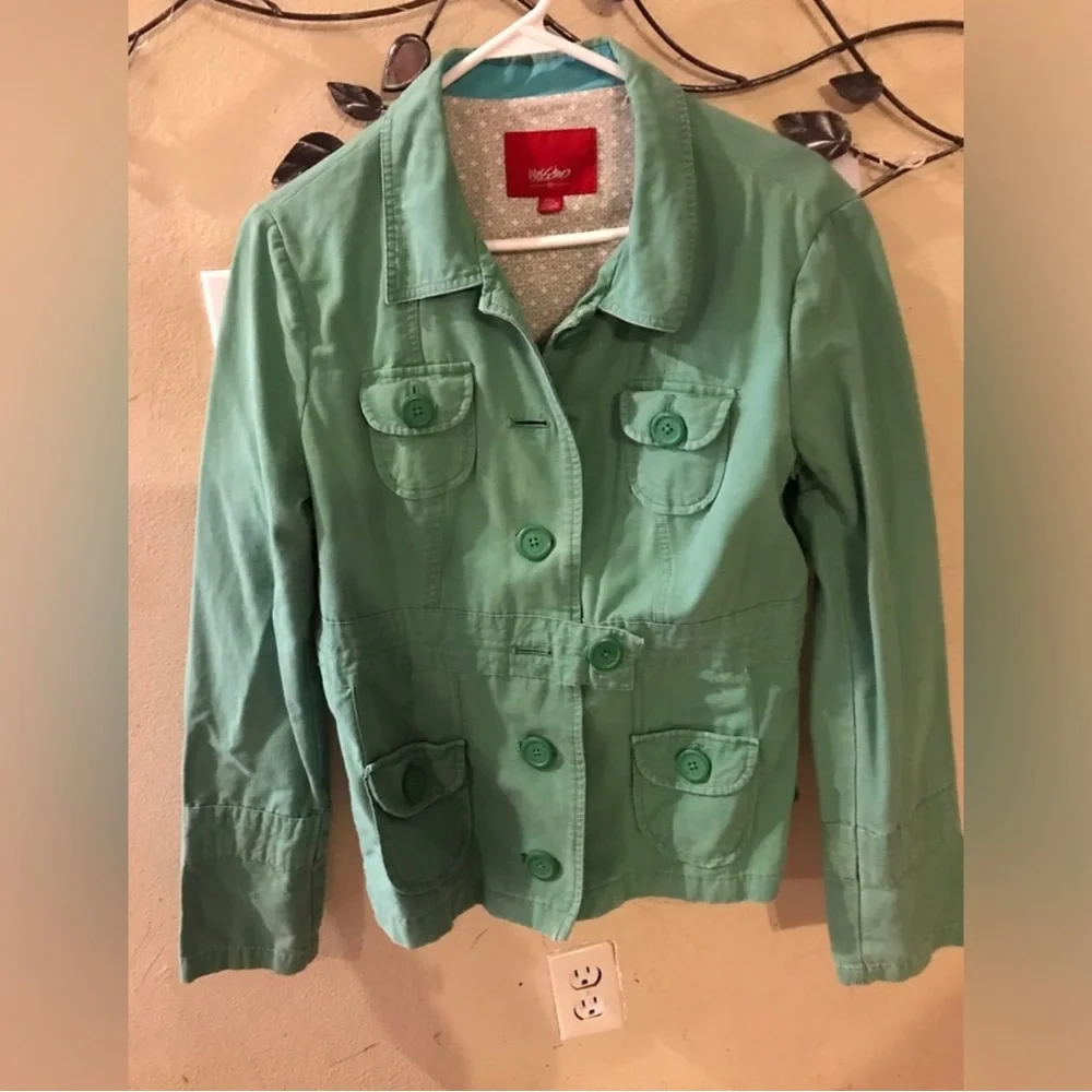 Mossimo Mint Green Button Front Utility Jacket, size xxl